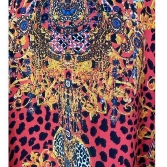 Gypsy blu animal, print/cheetah maxi caftan/swim cover-up/OSFA - Picture 3 of 7